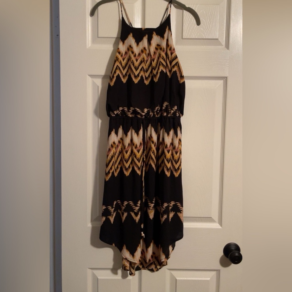 A.n.a tribal print black and gold dress spaghetti strap size small